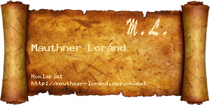 Mauthner Loránd névjegykártya