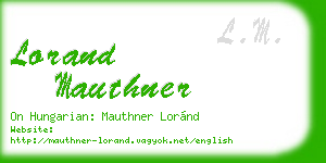lorand mauthner business card